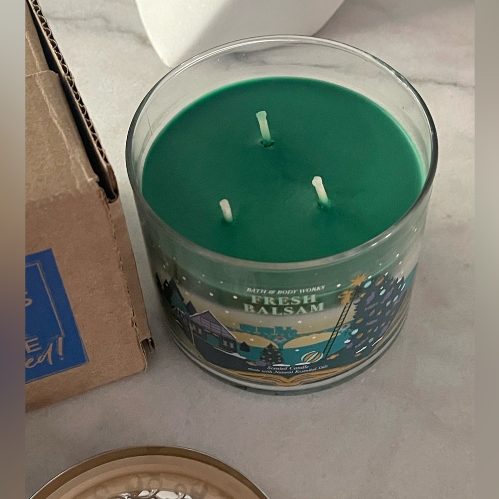 BATH & BODY WORKS FRESH BALSAM 3 WICK CANDLE NEW